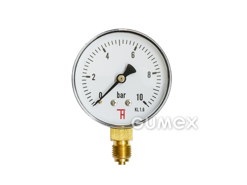 Standard Manometer mit dem Anschluss unten, 63mm, Außengewinde G 1/4", 0-10bar, -40°C/+60°C, 